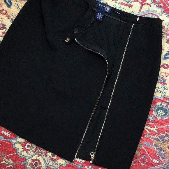 🖤 VENEZIA Stretch Black Chrome Full Zip Unlined Fitted Knee Length - Picture 4 of 9